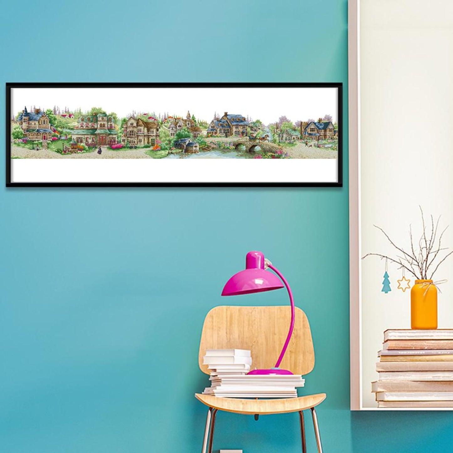 European Town - 11CT Stamped Cross Stitch 222x45CM - Joy Sunday