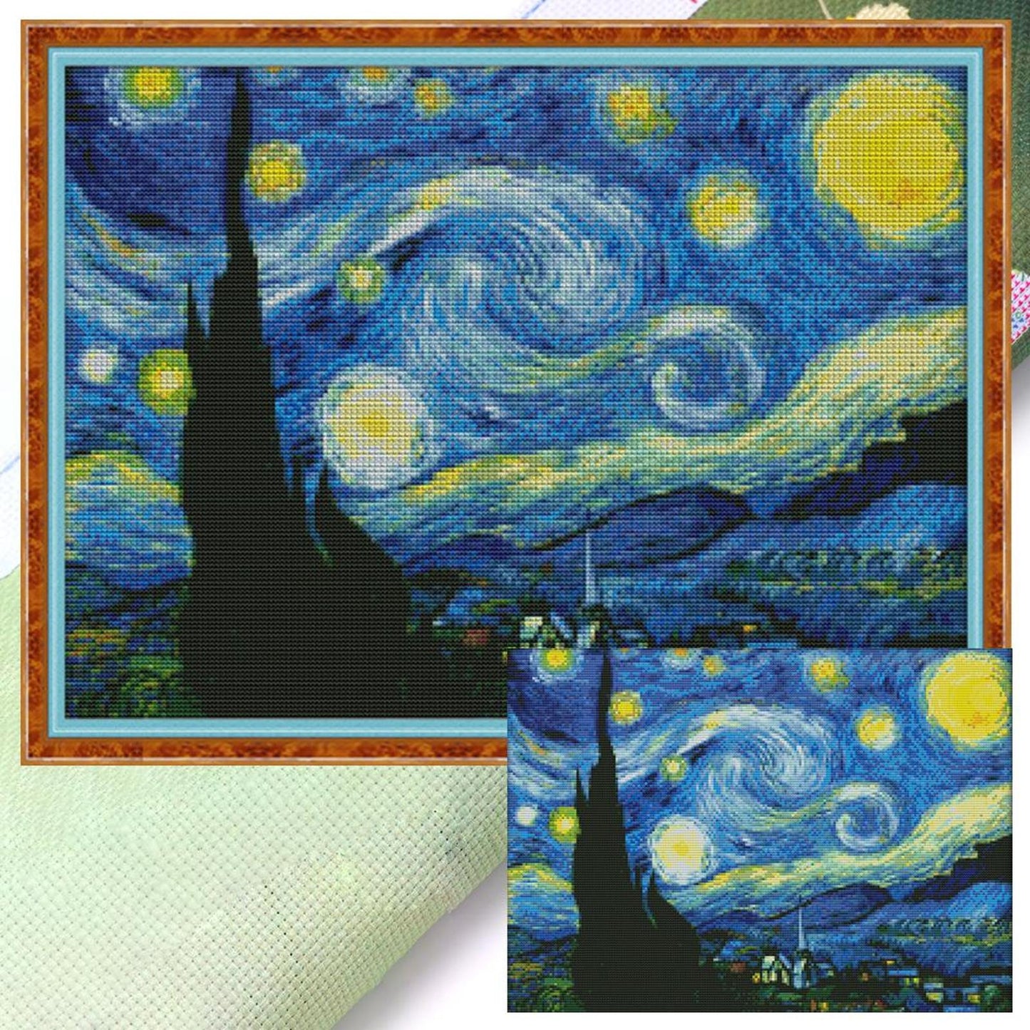 Van Gogh'S Starry Sky - 11CT Stamped Cross Stitch 59x45CN - Joy Sunday