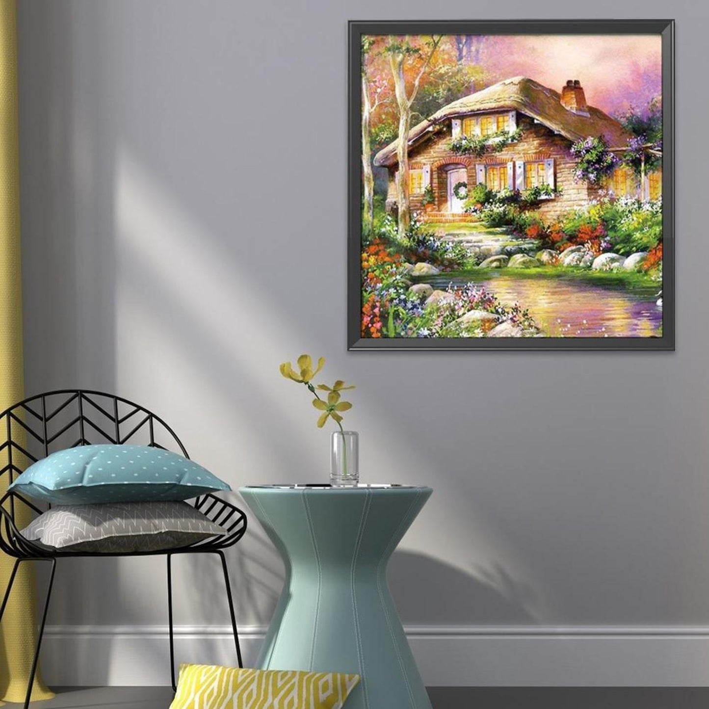 House - 11CT Stamped Cross Stitch 40x40CM - Diy