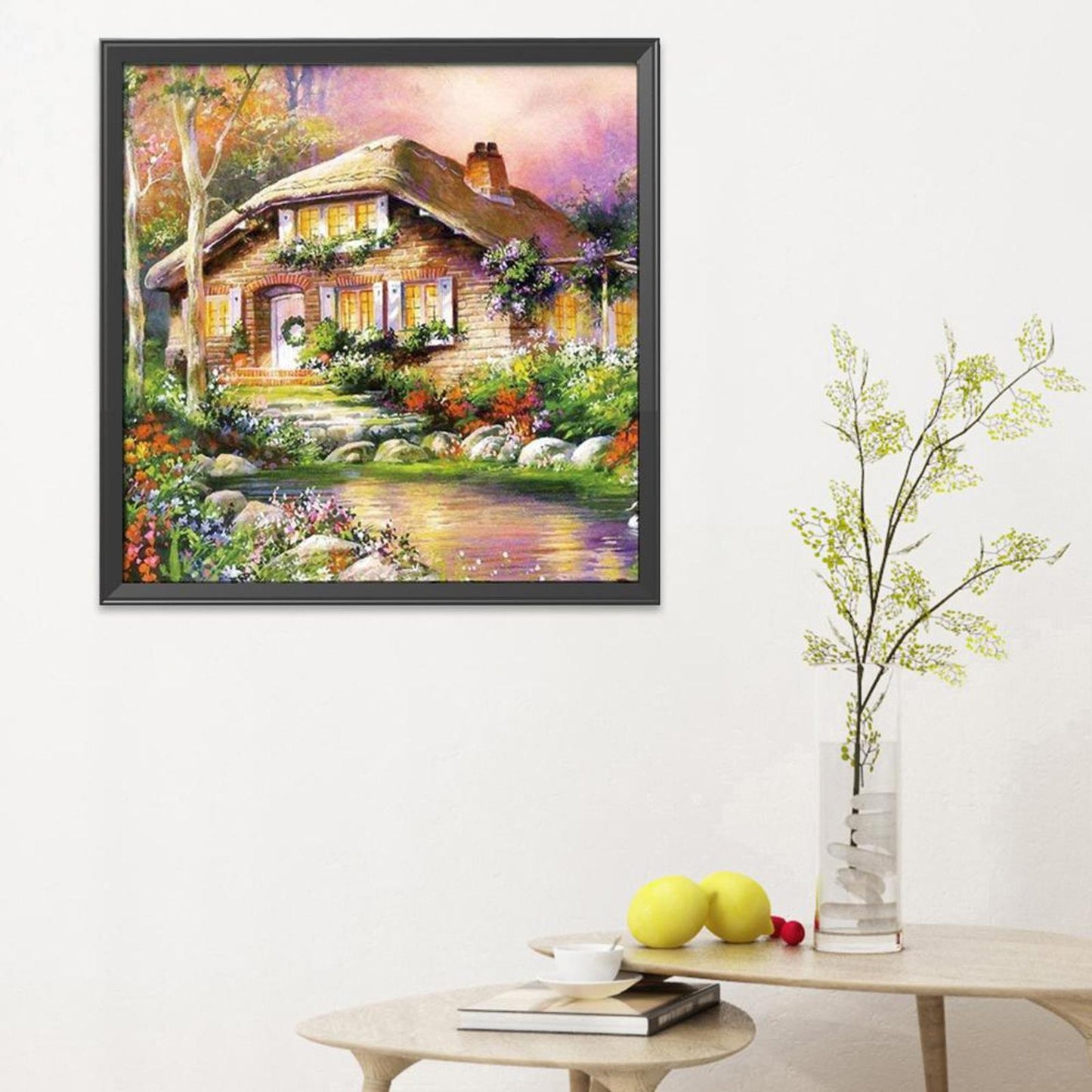 House - 11CT Stamped Cross Stitch 40x40CM - Diy