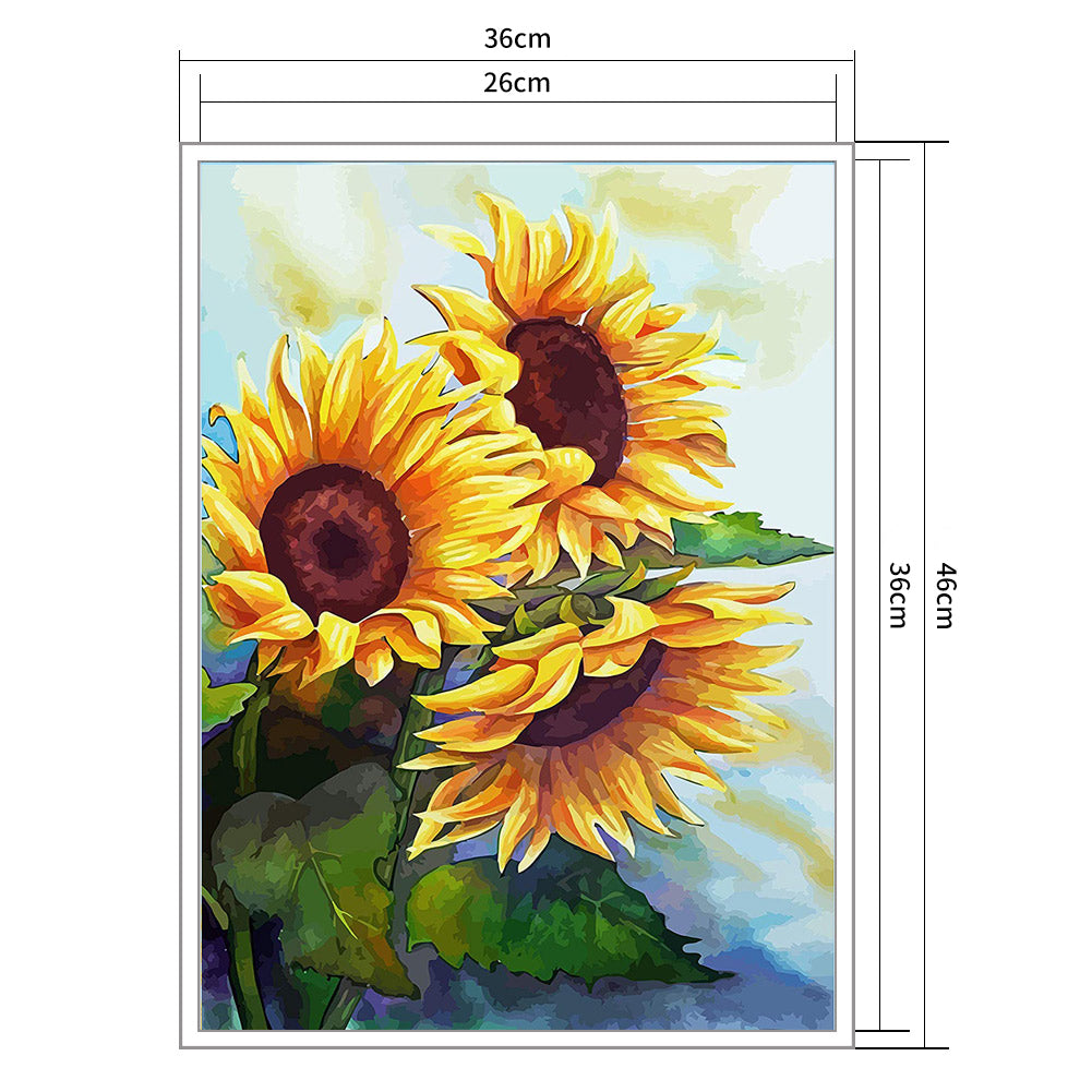 Sunflower - 11CT Stamped Cross Stitch 36x46CM - Diy