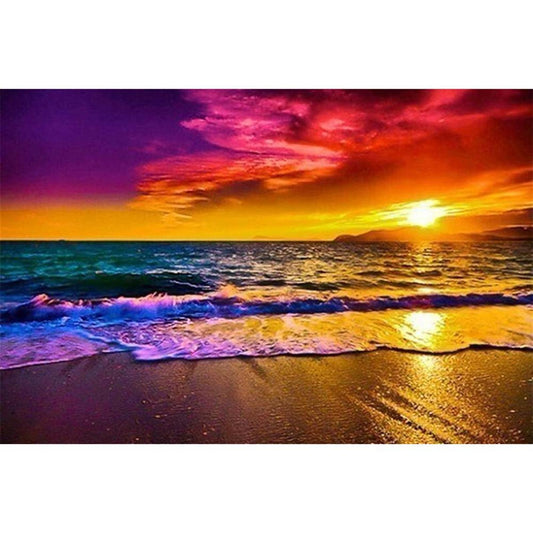 Beach Waves - 11CT Stamped Cross Stitch 36x46CM - Diy