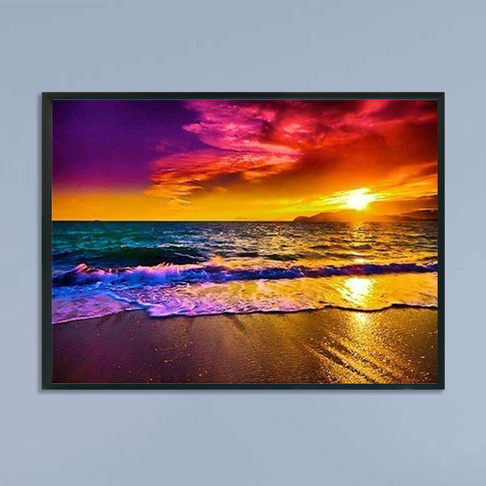 Beach Waves - 11CT Stamped Cross Stitch 36x46CM - Diy