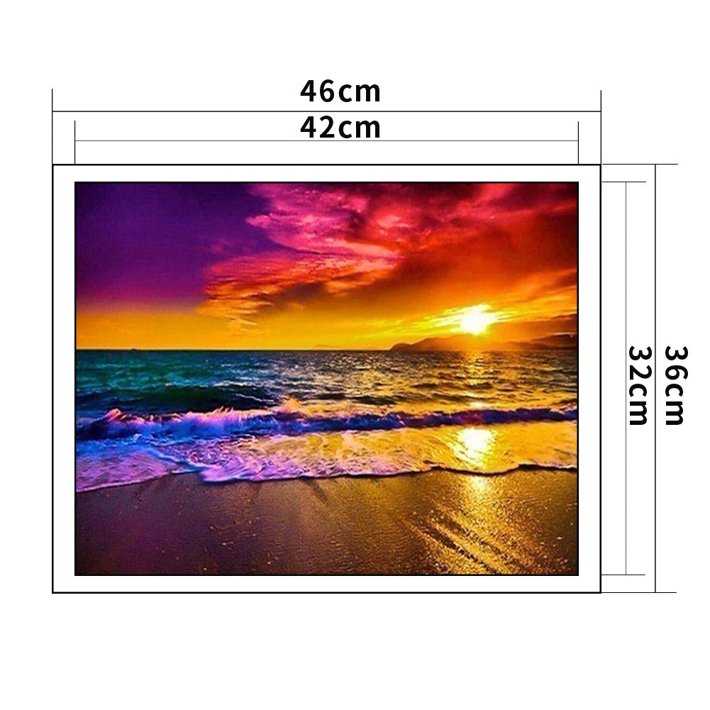 Beach Waves - 11CT Stamped Cross Stitch 36x46CM - Diy