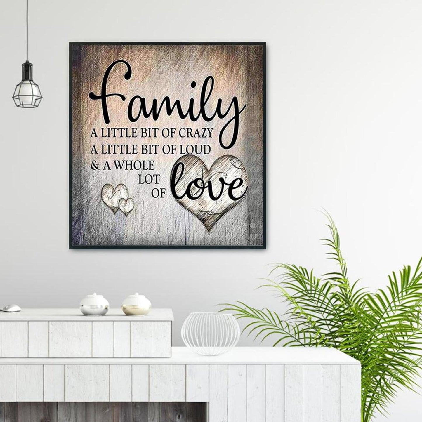 Artistic Letter Family - 11CT Stamped Cross Stitch 40x40CM - Diy