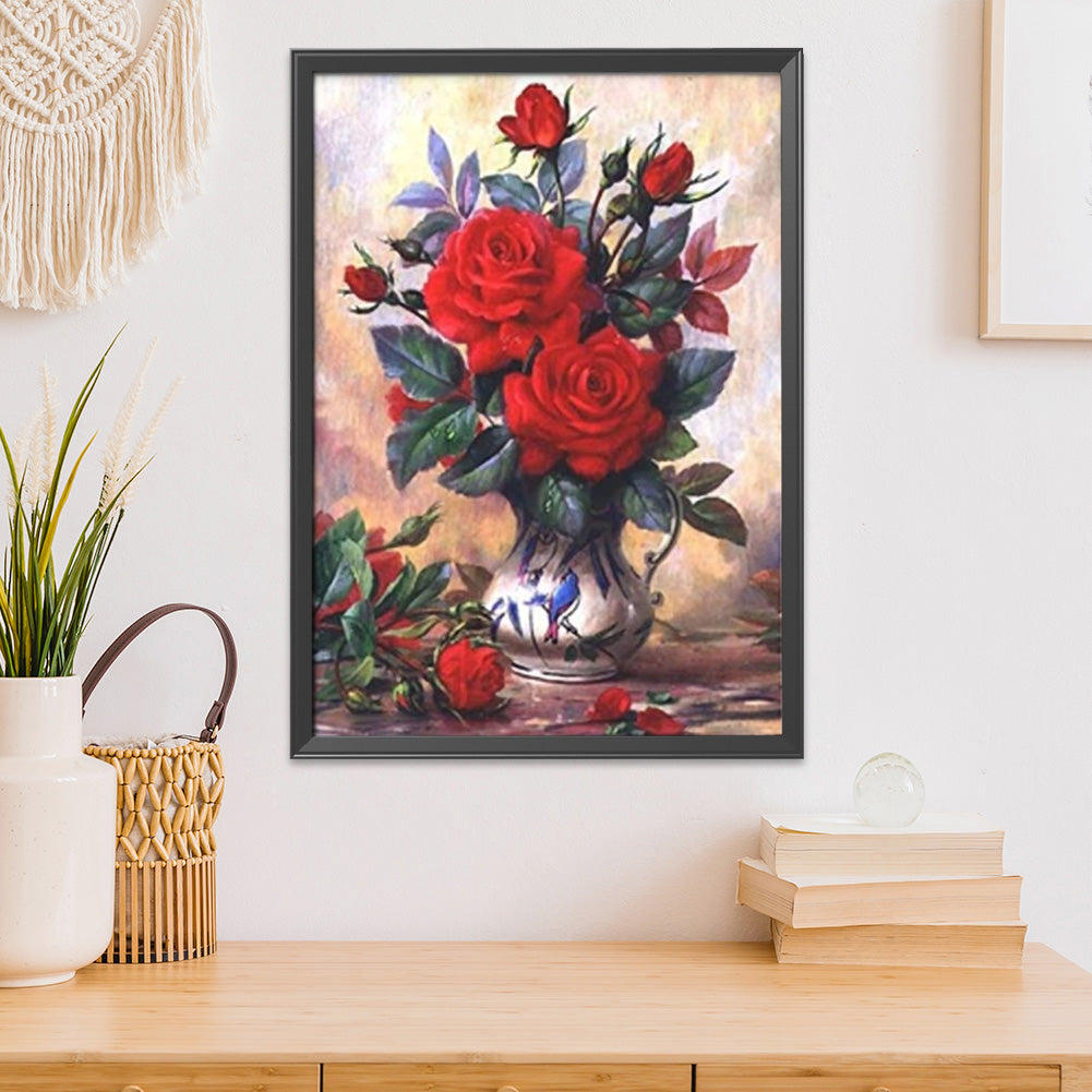 Flowers - 11CT Stamped Cross Stitch 40x50CM - Diy