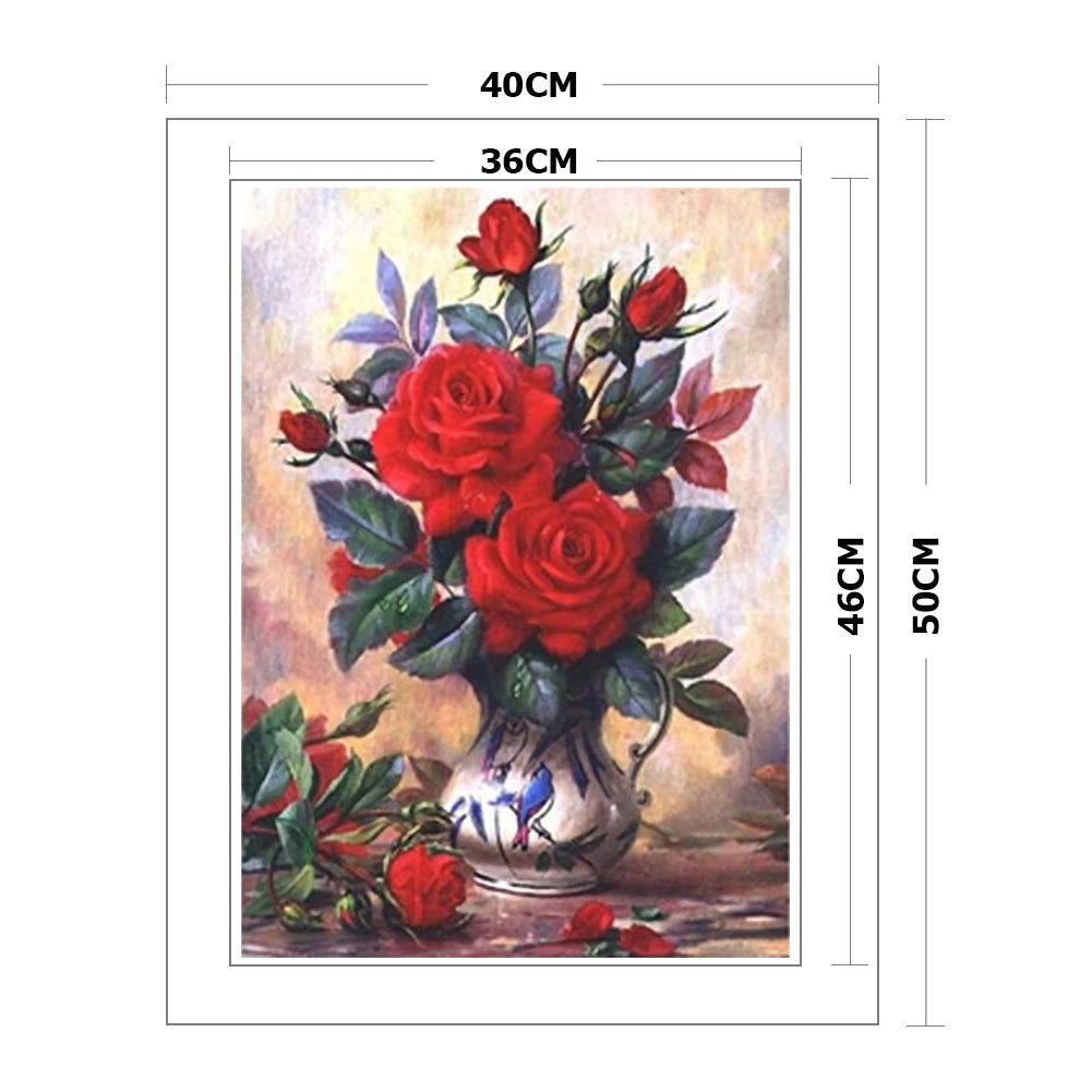 Flowers - 11CT Stamped Cross Stitch 40x50CM - Diy