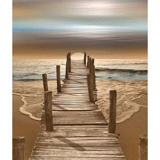 Sandy Beach - 11CT Stamped Cross Stitch 36x46CM - Diy