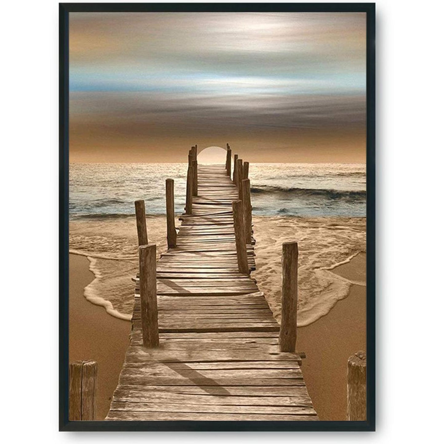 Sandy Beach - 11CT Stamped Cross Stitch 36x46CM - Diy