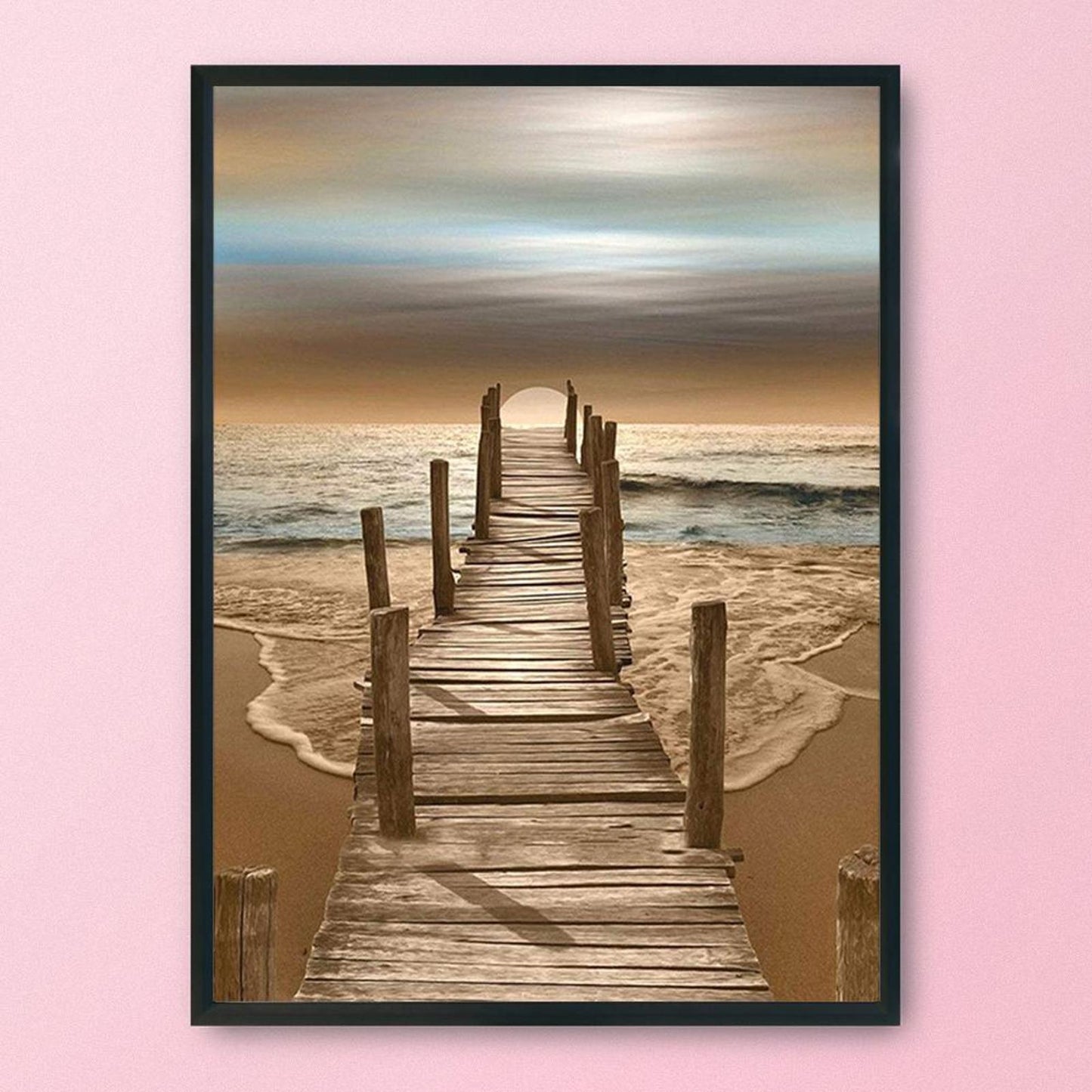 Sandy Beach - 11CT Stamped Cross Stitch 36x46CM - Diy