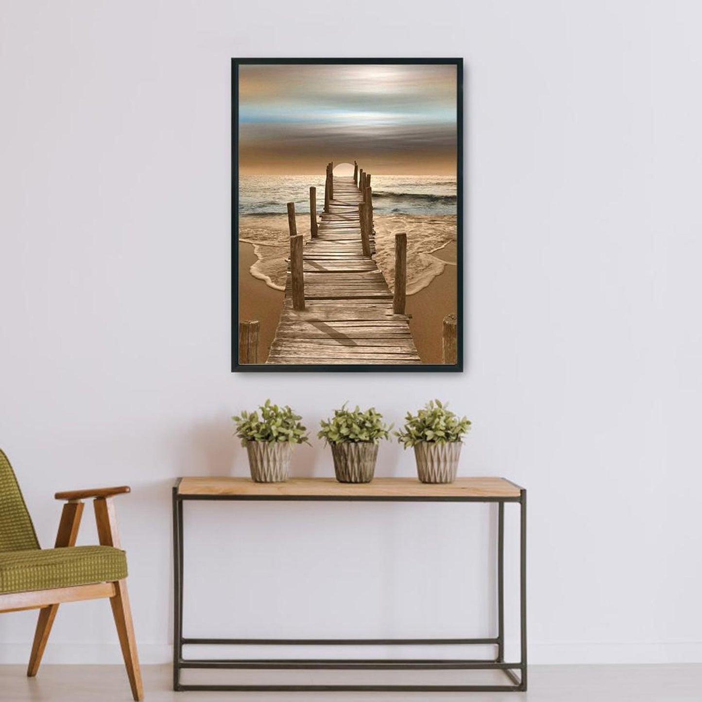 Sandy Beach - 11CT Stamped Cross Stitch 36x46CM - Diy