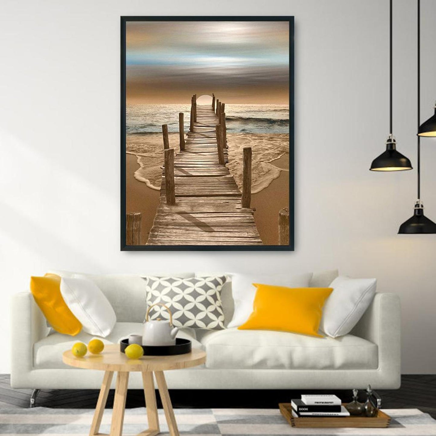 Sandy Beach - 11CT Stamped Cross Stitch 36x46CM - Diy