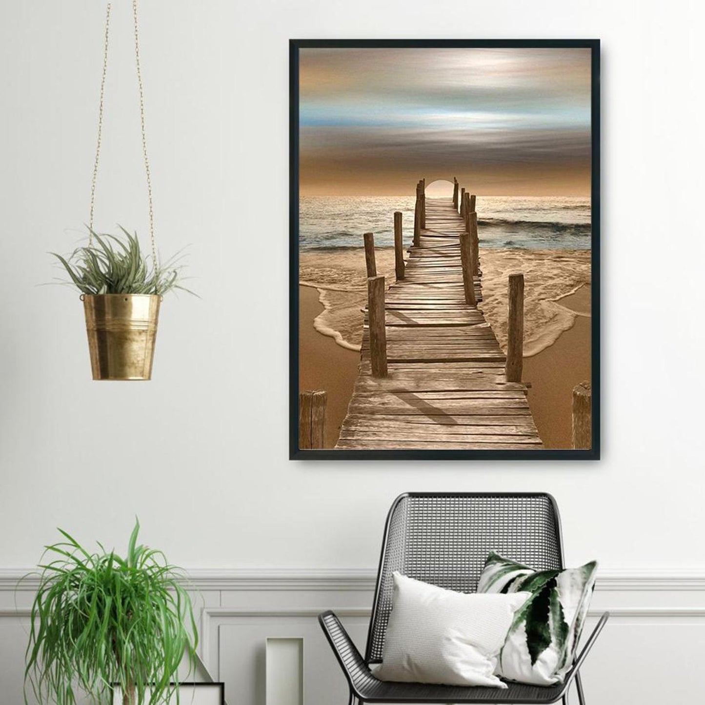 Sandy Beach - 11CT Stamped Cross Stitch 36x46CM - Diy