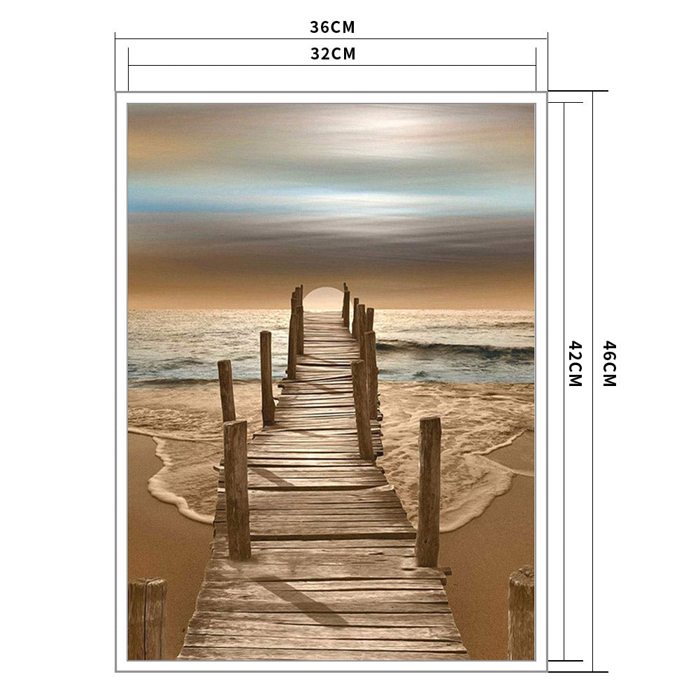 Sandy Beach - 11CT Stamped Cross Stitch 36x46CM - Diy