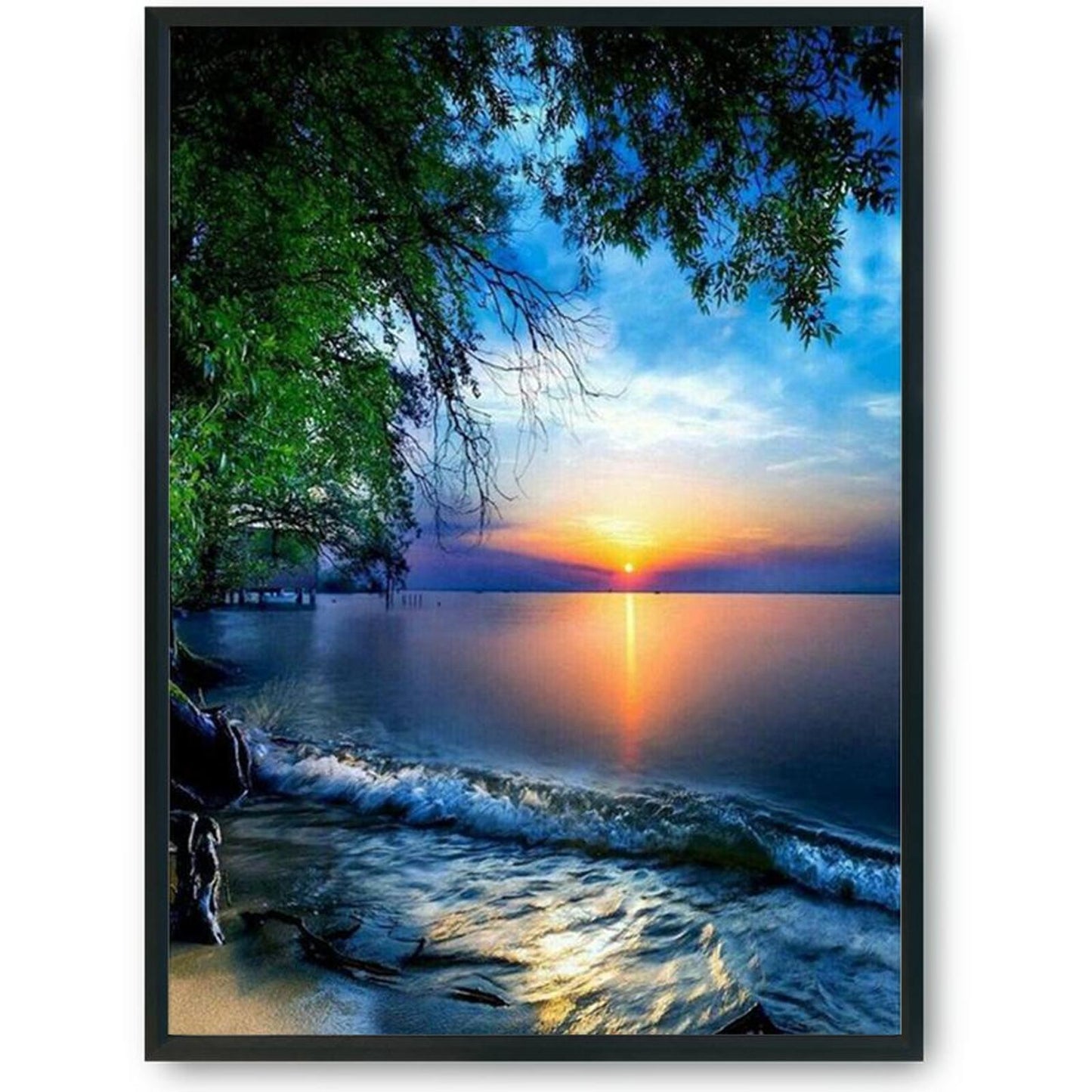 Charming Beach - 11CT Stamped Cross Stitch 36x46CM - Diy