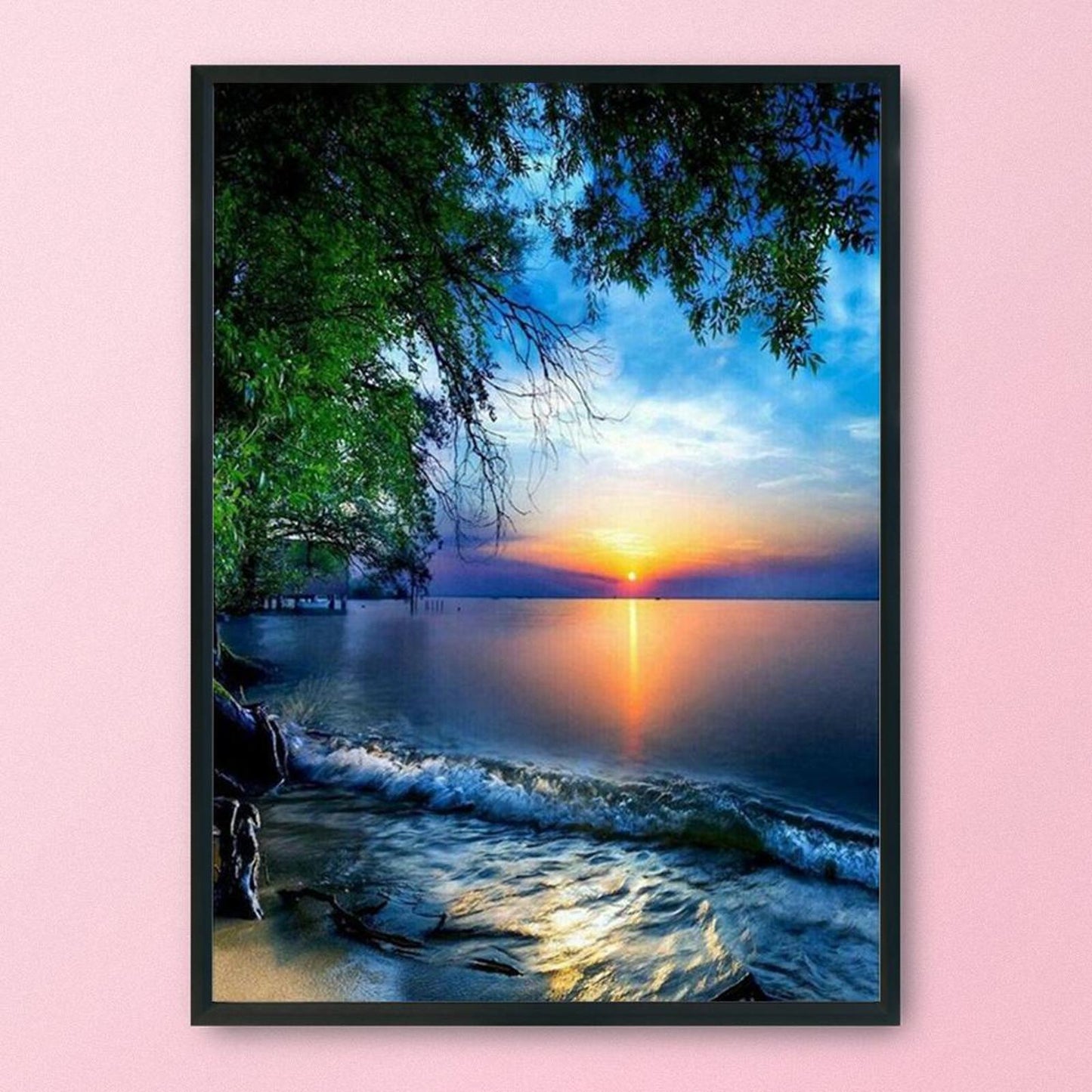 Charming Beach - 11CT Stamped Cross Stitch 36x46CM - Diy