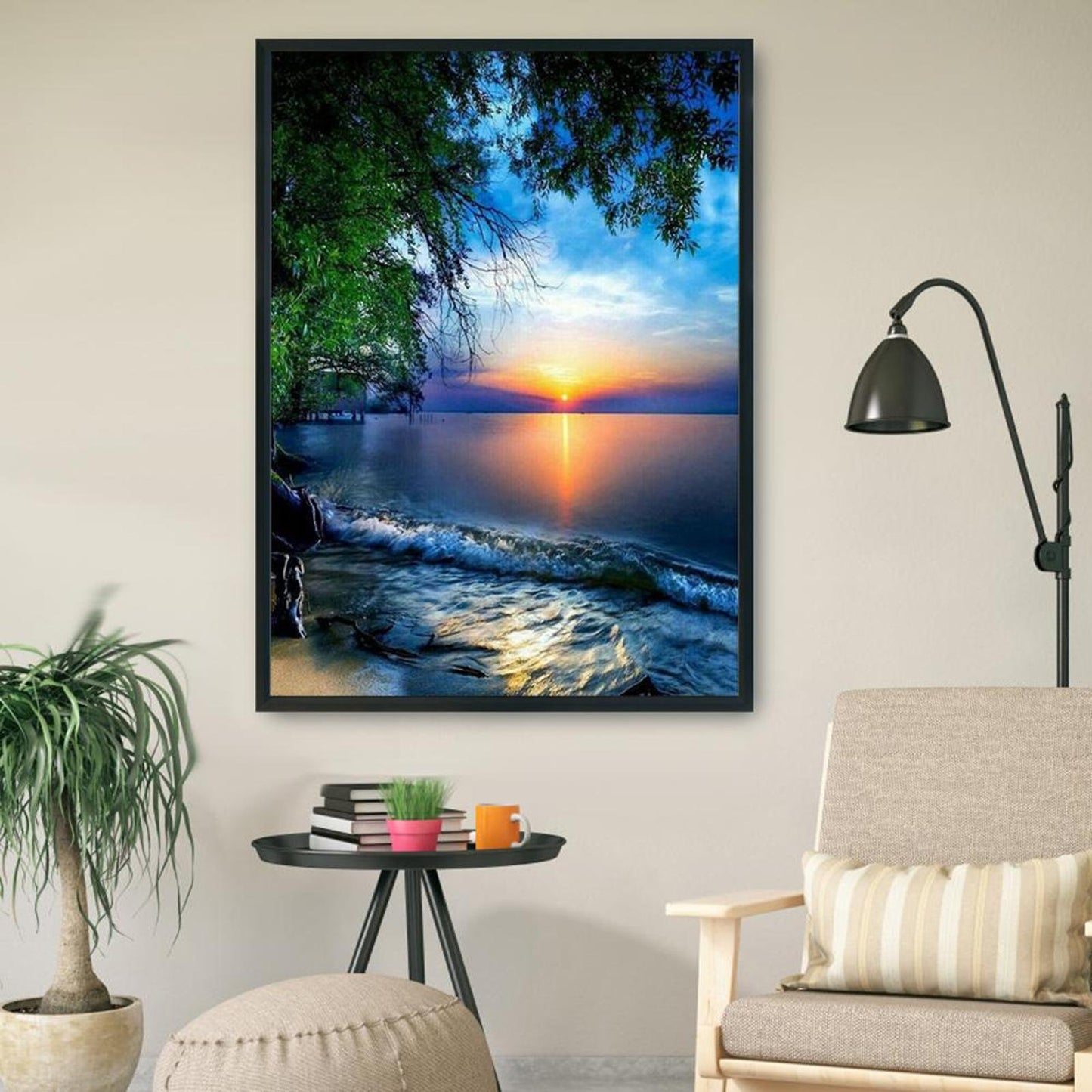 Charming Beach - 11CT Stamped Cross Stitch 36x46CM - Diy