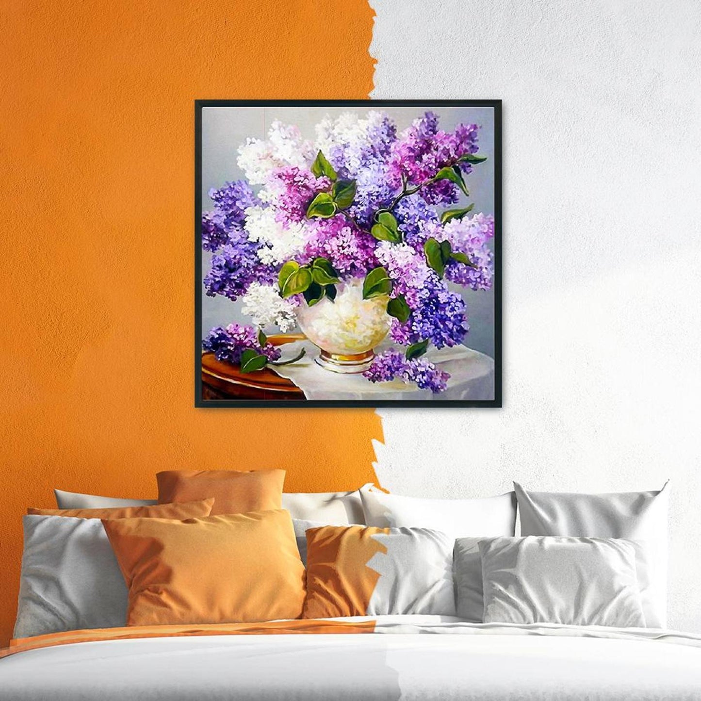 Flowers - 11CT Stamped Cross Stitch 50x50CM - Diy