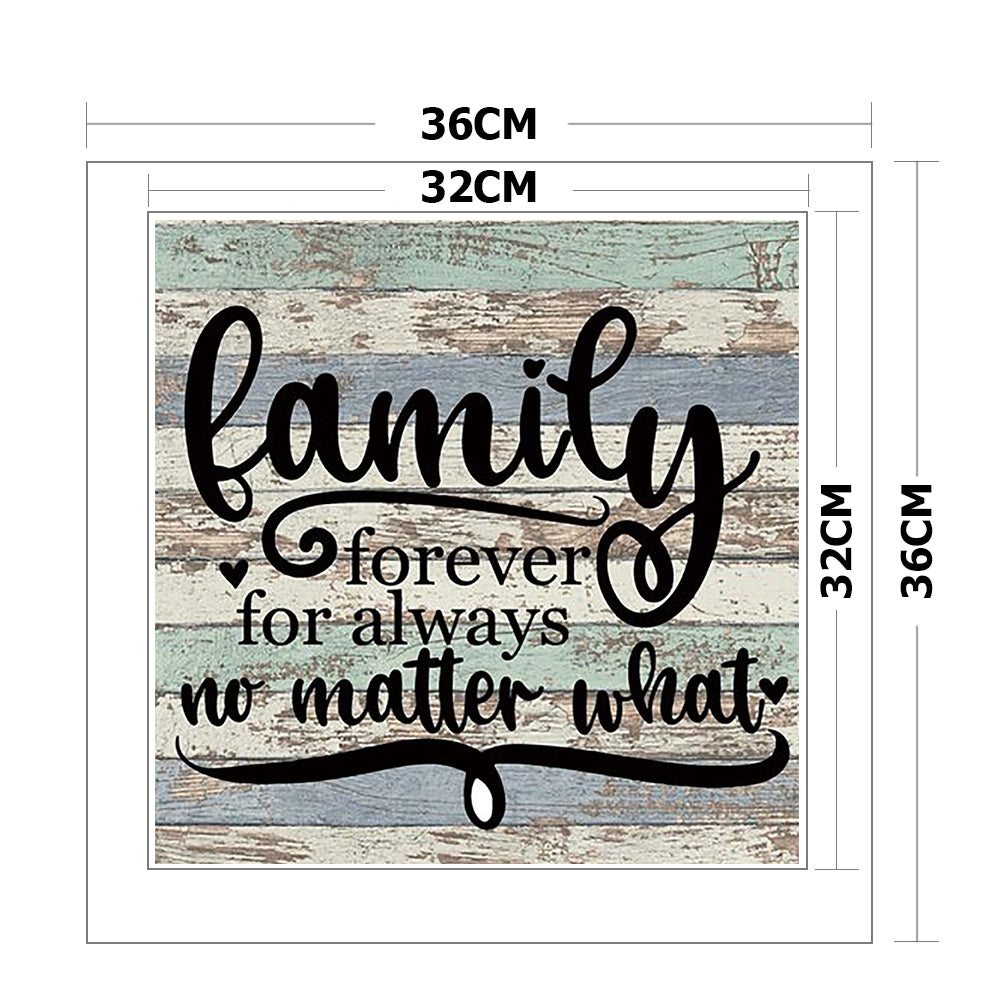 Family - 11CT Stamped Cross Stitch 36x36CM - Yishu