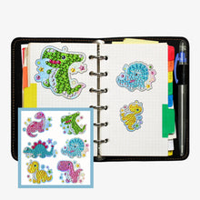 Load image into Gallery viewer, 6pcs Diamond Set Art Round Drill Dinosaur World Sticker DIY Painting Art Decal
