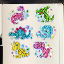 Load image into Gallery viewer, 6pcs Diamond Set Art Round Drill Dinosaur World Sticker DIY Painting Art Decal
