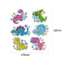 Load image into Gallery viewer, 6pcs Diamond Set Art Round Drill Dinosaur World Sticker DIY Painting Art Decal
