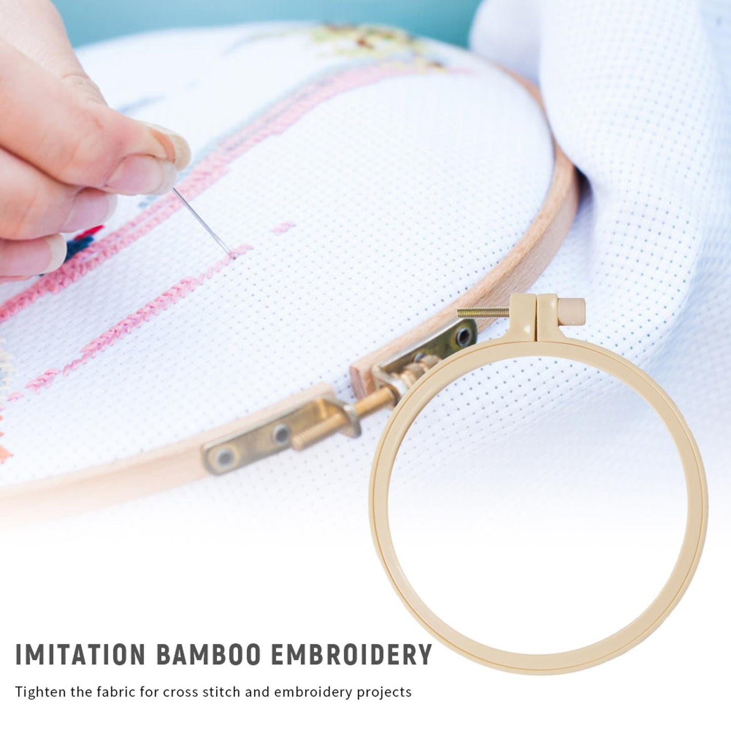 12.5CM Plastic Frame Embroidery Hoop Ring DIY Cross Stitch Sewing Circle