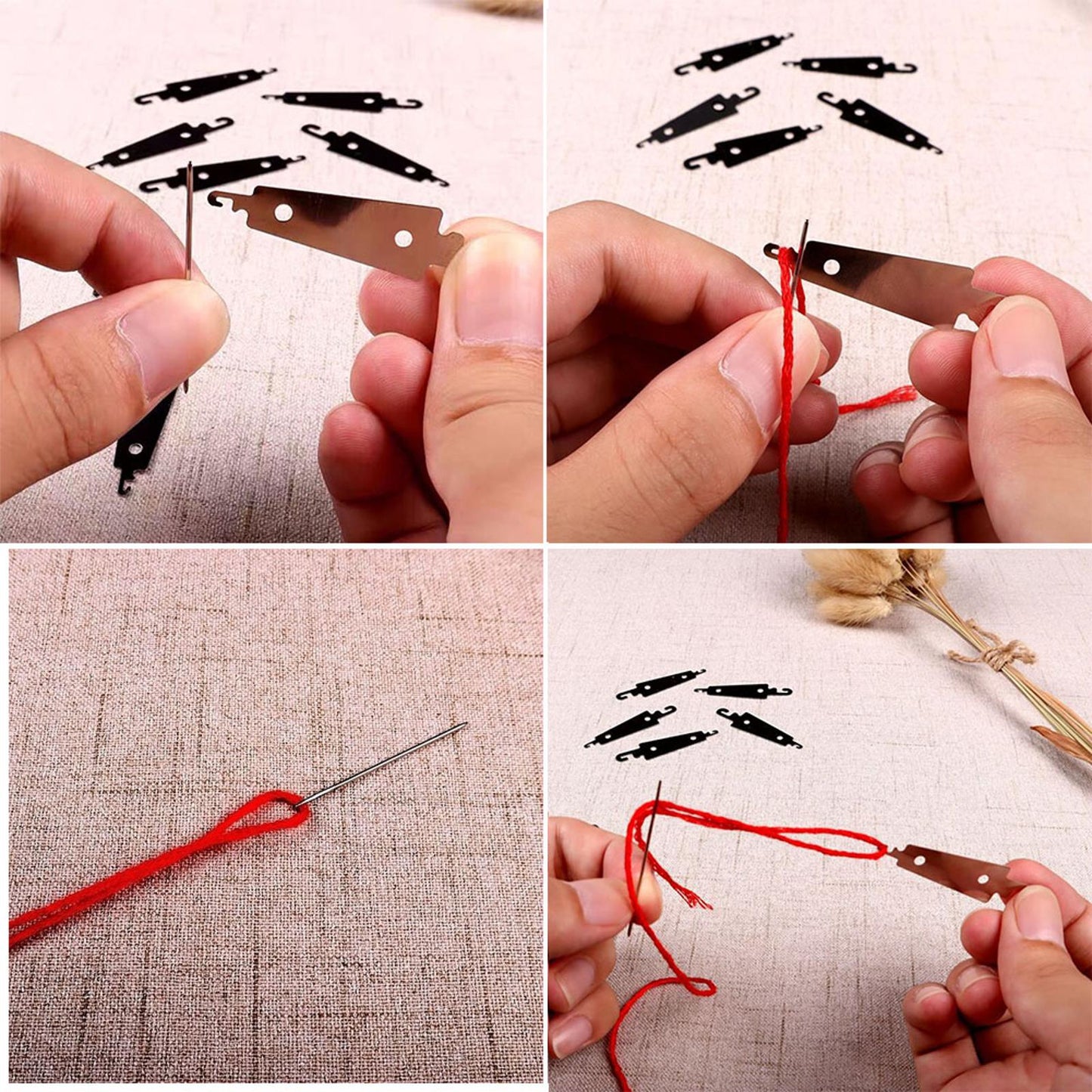 10PCS Stainless Steel Needle Threader Cross Stitch Sewing Needle Threader Needles Threading Guide Device Cross-Stitch Accessory