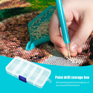 10 Grids Compartments Plastic Transparent Organizer Diamond Storage Box