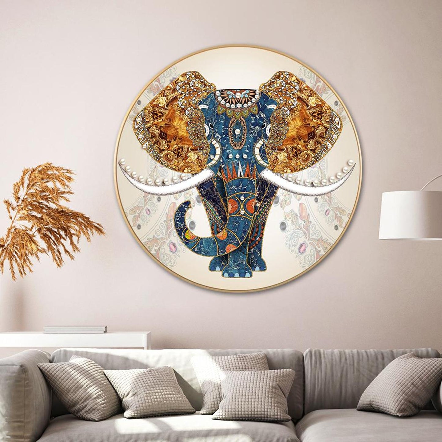 Elephant - 11CT Stamped Cross Stitch 50x50CM - Yishu