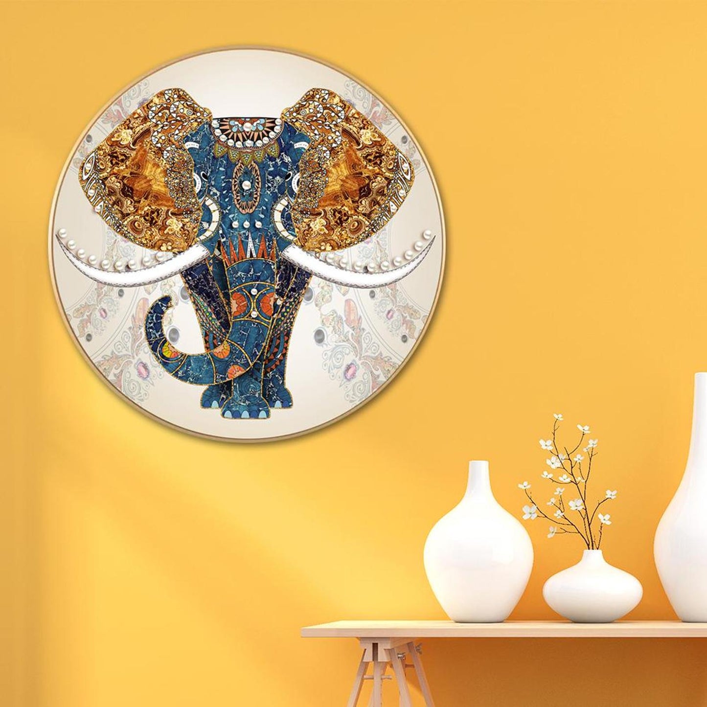 Elephant - 11CT Stamped Cross Stitch 50x50CM - Yishu