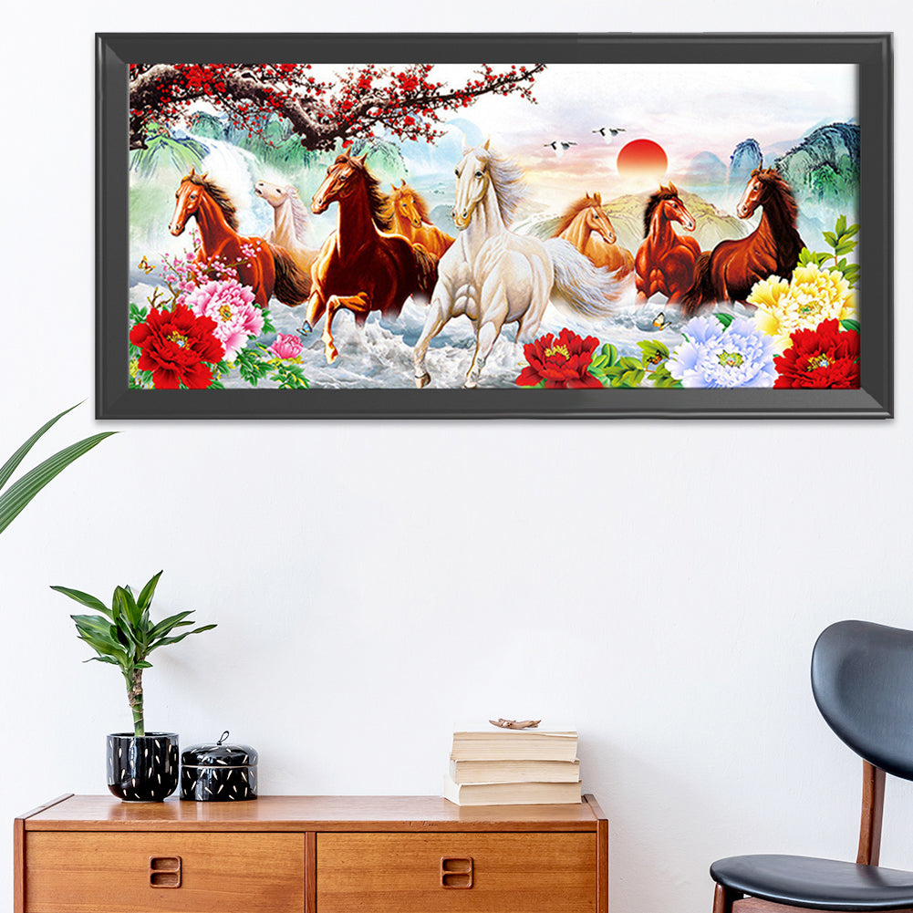 Success With Horses - 11CT Stamped Cross Stitch 100x45CM - Yishu