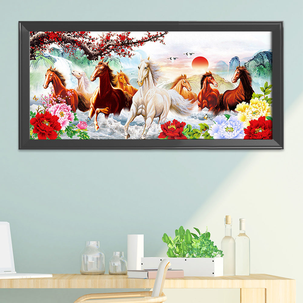 Success With Horses - 11CT Stamped Cross Stitch 100x45CM - Yishu