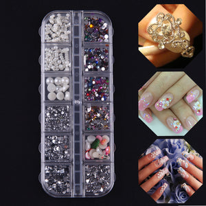 Plastic Nail Art Case with Clear Lid 12 Grids Empty for Jewelry Diamond Painting