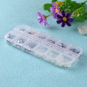 Plastic Nail Art Case with Clear Lid 12 Grids Empty for Jewelry Diamond Painting