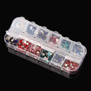 Plastic Nail Art Case with Clear Lid 12 Grids Empty for Jewelry Diamond Painting