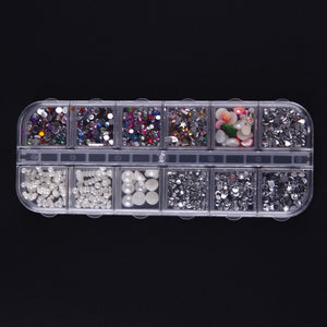 Plastic Nail Art Case with Clear Lid 12 Grids Empty for Jewelry Diamond Painting