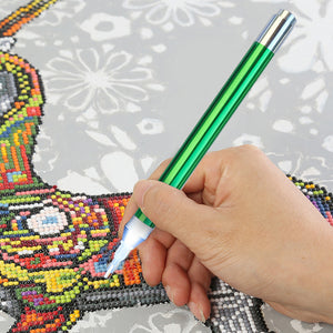 5D DIY Diamonds Painting Tool Art Handmade Plastic for Kids(Drill pen -green )