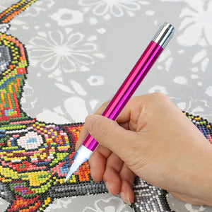 5D DIY Diamonds Painting Tool Art Handmade Plastic for Kids(Drill pen -Rose red)