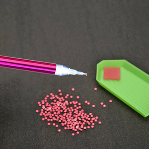 5D DIY Diamonds Painting Tool Art Handmade Plastic for Kids(Drill pen -Rose red)