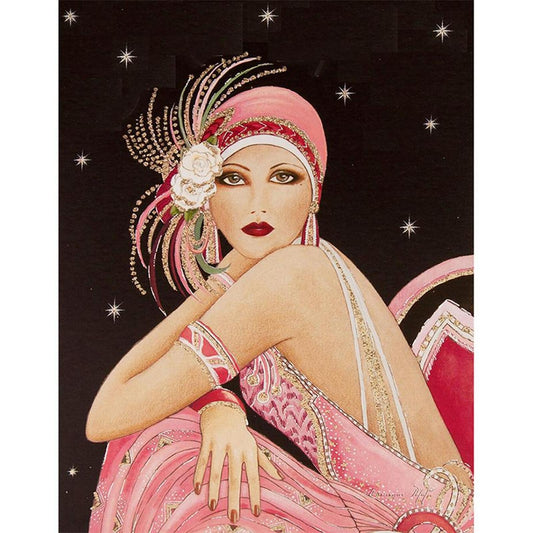 Woman - 11CT Stamped Cross Stitch 30x40CM - Yishu