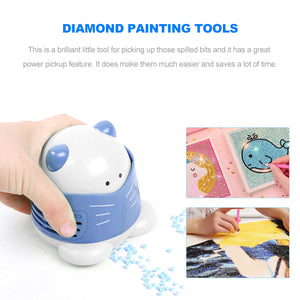 Mini Diamond Painting Drill Desktop Vacuum Cleaner Cleaning Machine (Blue)