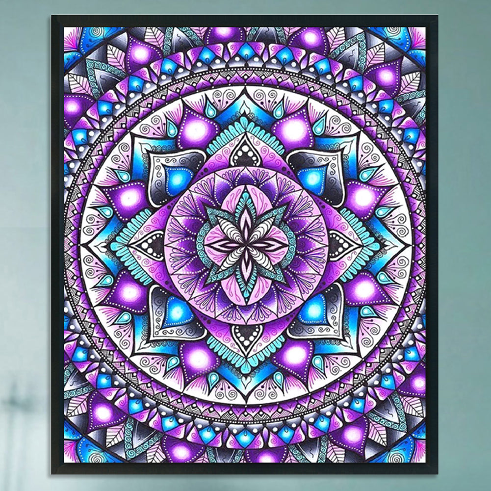 Mandala Pattern - 11CT Stamped Cross Stitch 40x48CM - Yishu
