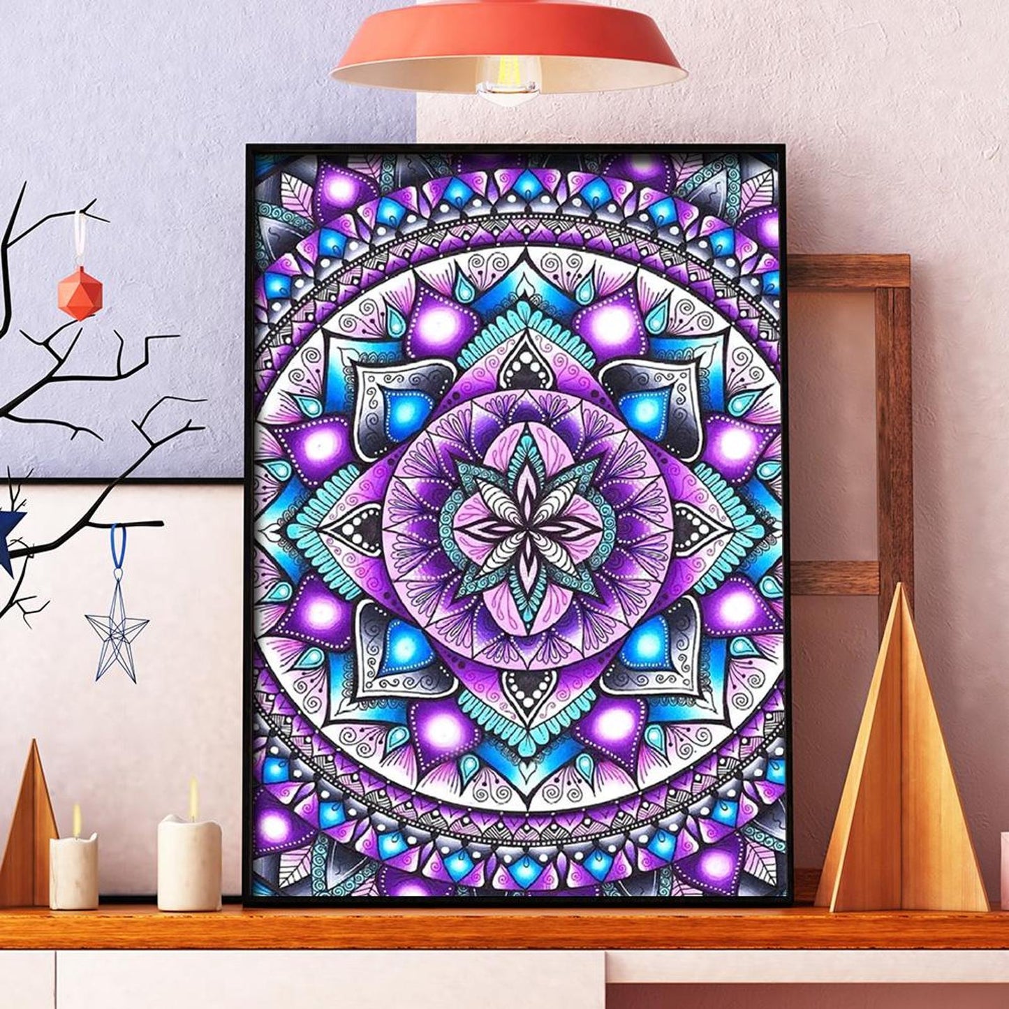 Mandala Pattern - 11CT Stamped Cross Stitch 40x48CM - Yishu