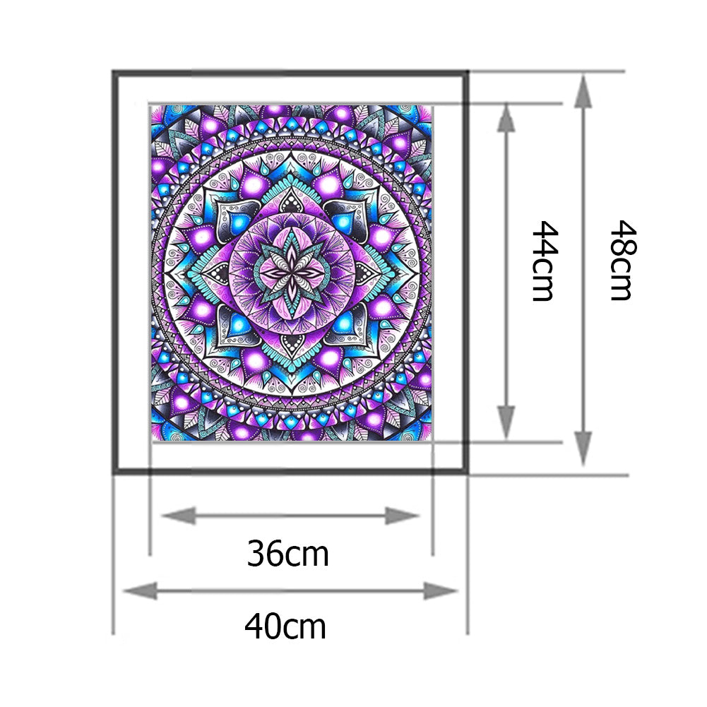 Mandala Pattern - 11CT Stamped Cross Stitch 40x48CM - Yishu