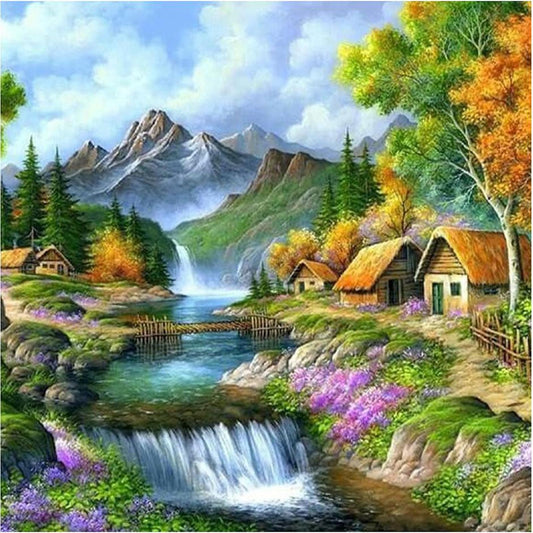 Rural Scenery - 11CT Stamped Cross Stitch 50x50CM - Yishu