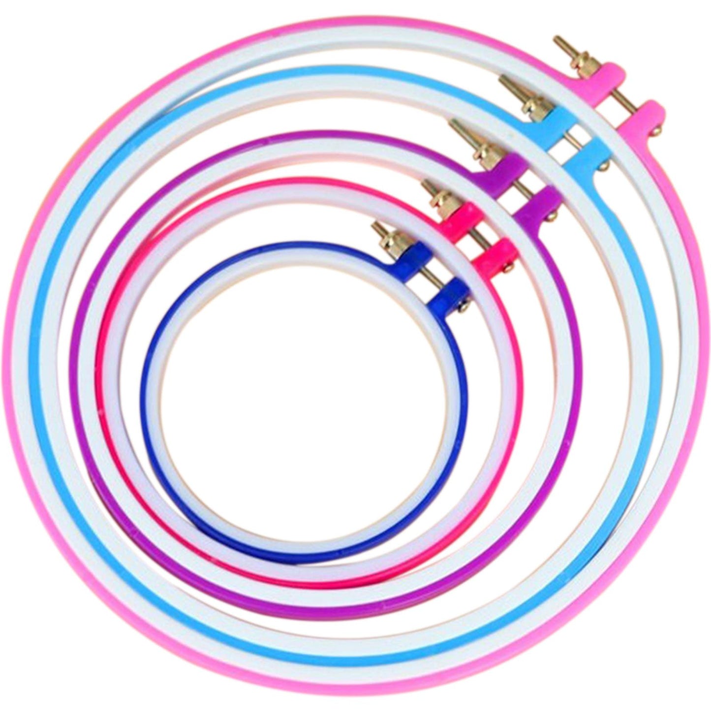 5PCS Cross Stitch Circle Set DIY Craft Round Hand Embroidery Hoops Rings
