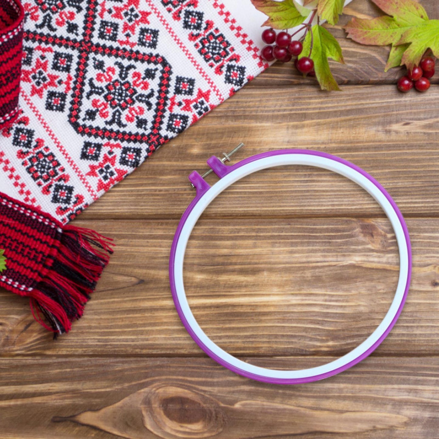 5PCS Cross Stitch Circle Set DIY Craft Round Hand Embroidery Hoops Rings
