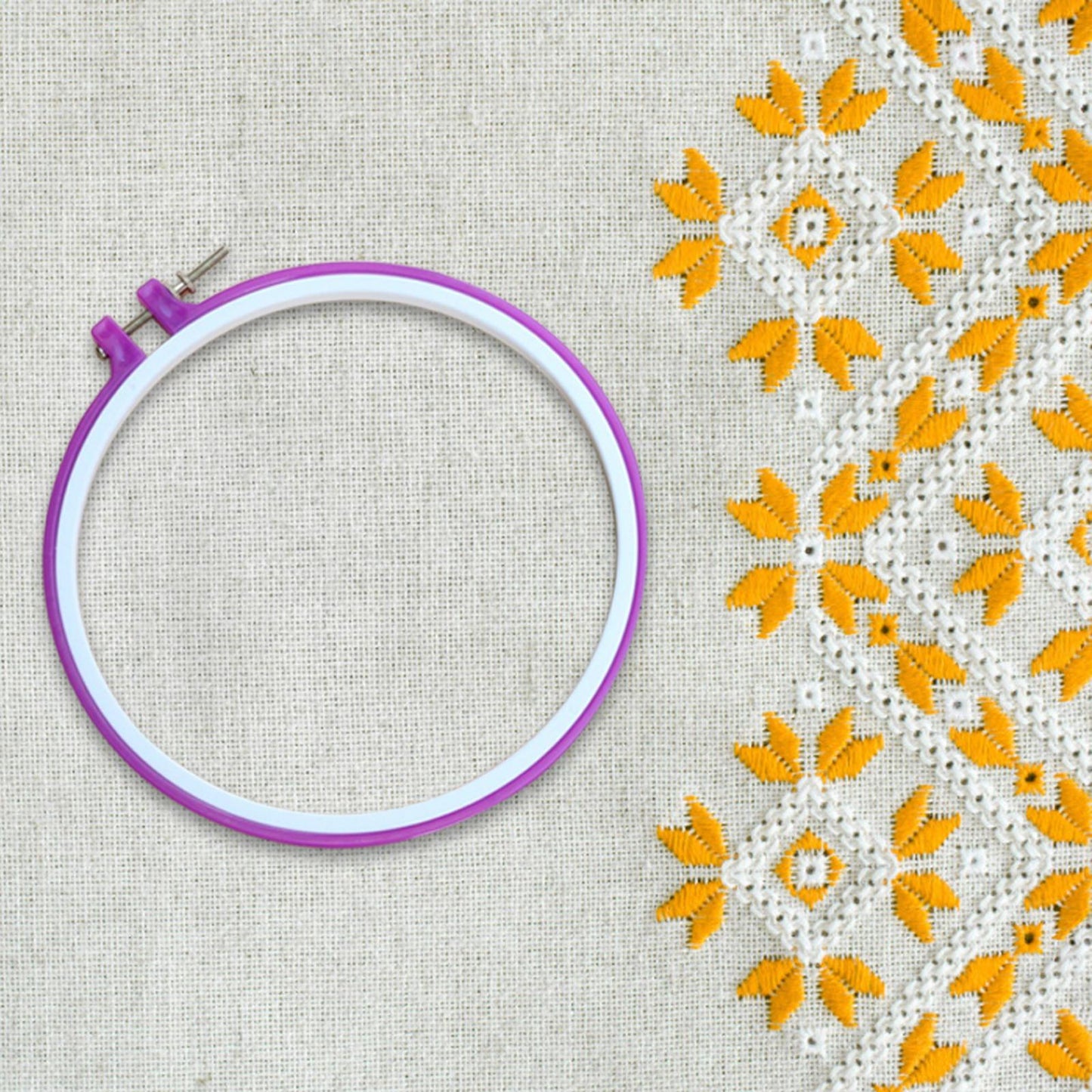 5PCS Cross Stitch Circle Set DIY Craft Round Hand Embroidery Hoops Rings