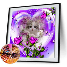 Load image into Gallery viewer, Rose Cat 30*30CM(Canvas) Full Round Drill Diamond Painting
